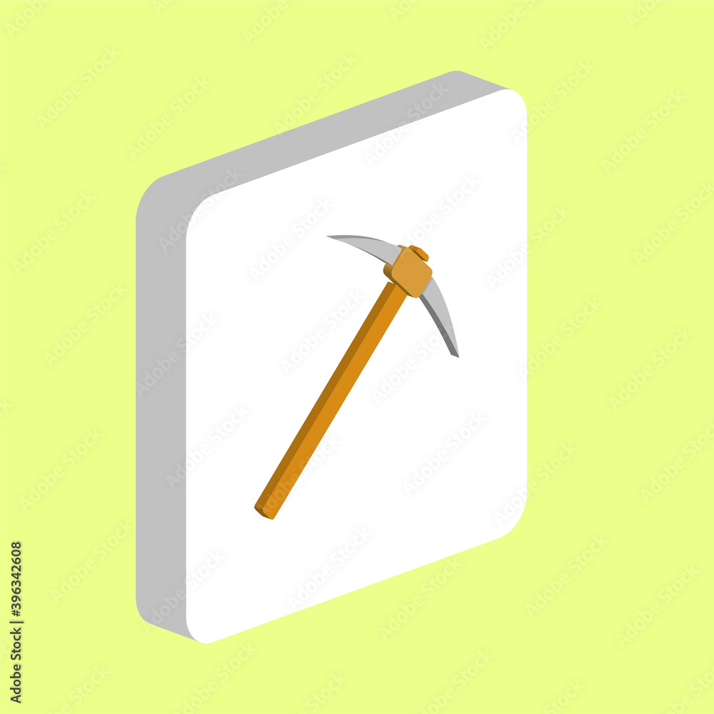 Poster pickax simple vector icon. illustration symbol design template for web mobile ui element. perfect co