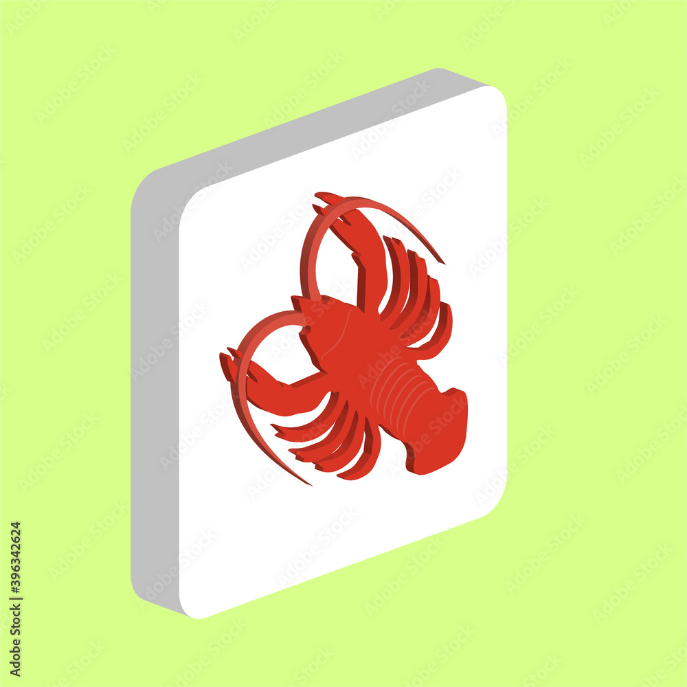 Poster lobster simple vector icon. illustration symbol design template for web mobile ui element. perfect c