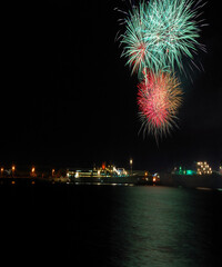 Fototapeta premium fireworks over the river