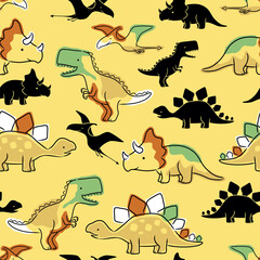 vector seamless pattern of dinosaurs  camouflage cartoon © Bhonard21