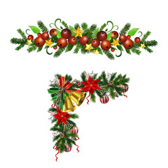 Christmas Holly brunches decoration vector