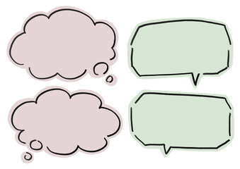 Fototapeta premium 手書きの吹き出しセット 枠 フレーム 