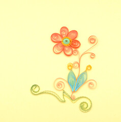 Paper quilling,colorful paper flowers.