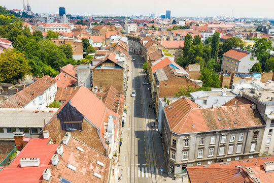 Aerial view of  damage after earthquake in Zagreb, Croatia.