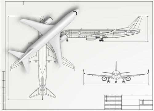 Airplane Blueprint Vector Stock Photos And Royalty Free Images Vectors And Illustrations Adobe Stock