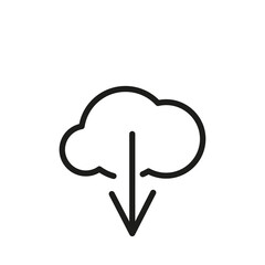 Arrow Dawn Symbol Vector Line Icon