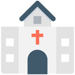 Obraz premium Church Flat Vector Icon 