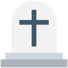 Obraz premium Gravestone Flat Vector Icon 