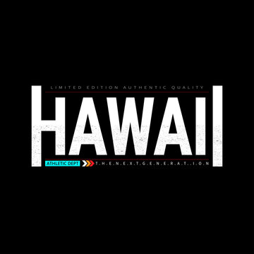 Lettering of hawaii athletic with Illustration vector graphic. suitable for t-shirts design, clothing, hoodies, etc.