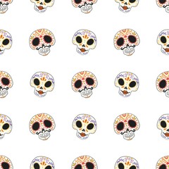 Seamless calaveras background, Day of the Dead pattern