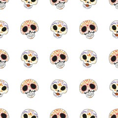 Seamless calaveras background, Day of the Dead pattern