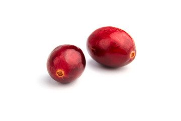 Fresh cranberries isolated on white background