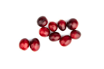 Cranberries isolated on white background