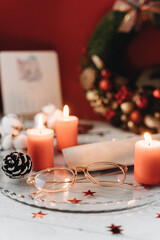 The Perfect Christmas background , candles and stars