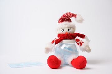 snowman with gift decoration covid