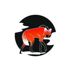 Orange Fox for Logo Animal and Adventure Wild