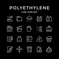 Set line icons of polyethylene or polythene