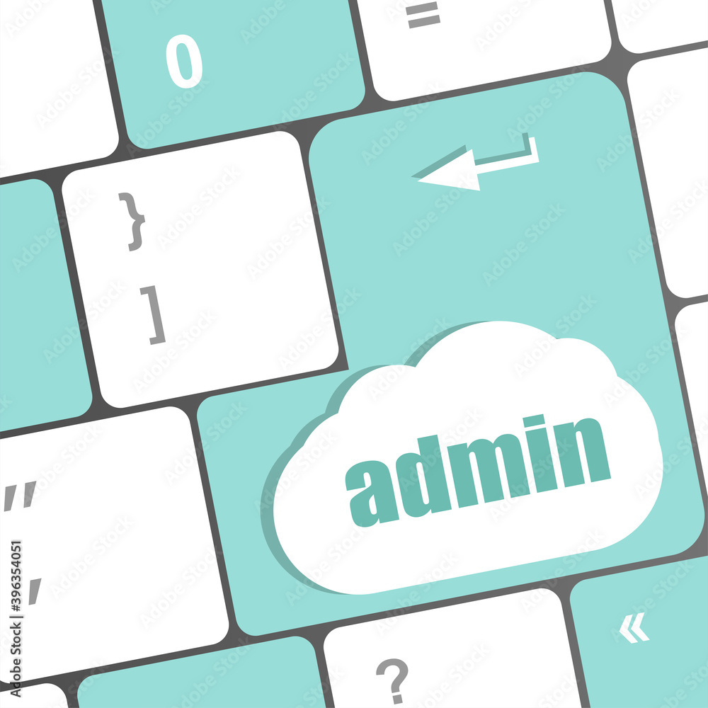 Poster admin button on a computer keyboard keys