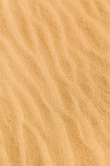 Fototapeta na wymiar Yellow desert sand with diagonal wave patern.