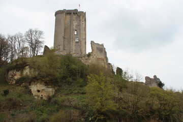 Fototapeta na wymiar ruined medieval castle in lavardin (france)