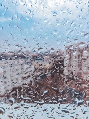 water drops on glass