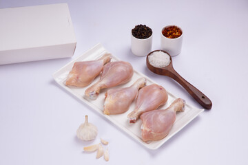 Raw chicken drum stick