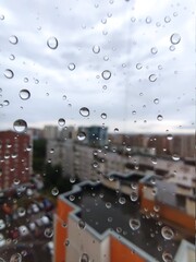 water drops on glass