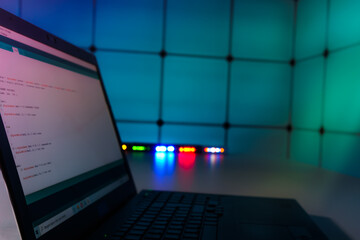 Computer program code on laptop screen