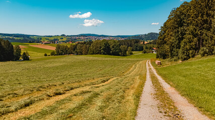 Beautiful view near Kirchberg im Wald, Bavarian forest, Bavaria, Germany
