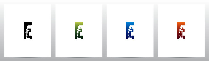 Candle On Letter Logo Design E