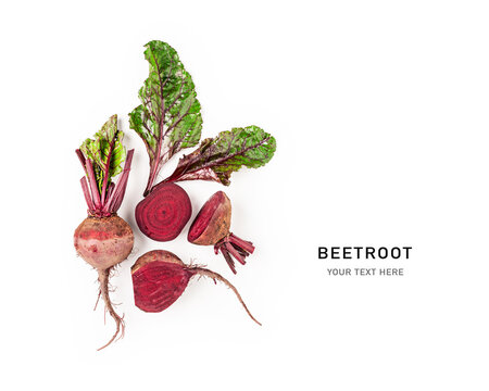 Organic beetroot with leaves