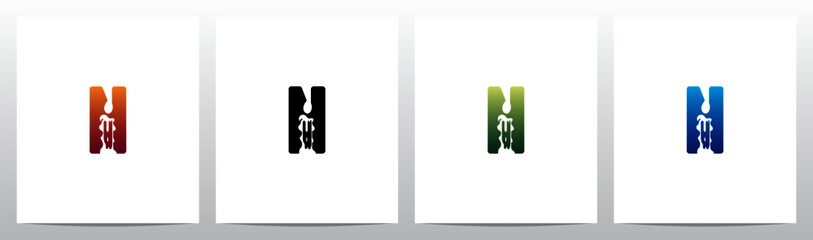 Candle On Letter Logo Design N