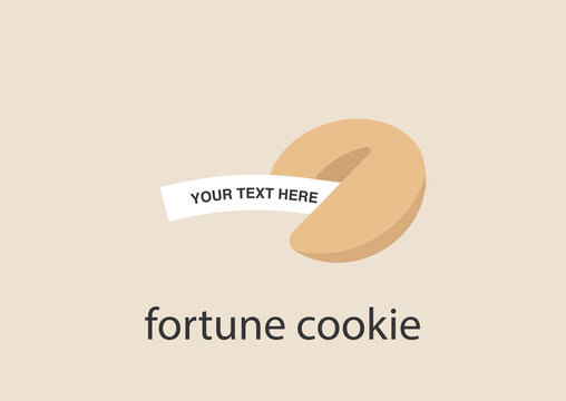 Fortune Cookie Template, Your Text Here, Copy Space