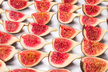 Tasty figs background. Top view.