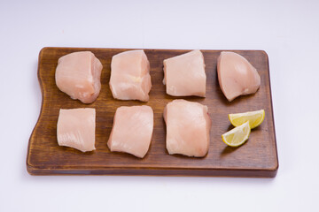 Raw chicken tender fry cut without skin