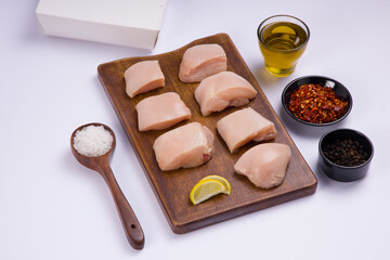 Raw chicken tender fry cut without skin