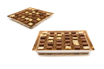 Chocolate candy isolated on white background.