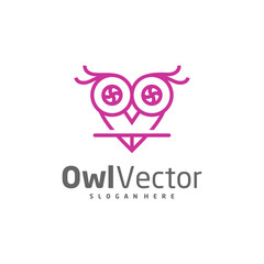 Owl Love logo vector template, Creative Owl logo design concepts, Icon symbol, Illustration