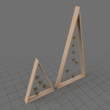 Stylized wooden Christmas trees