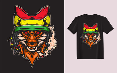 Fox Head Graphic Vector Design Tshirt - vector