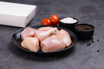 Raw chicken tender curry cut without skin