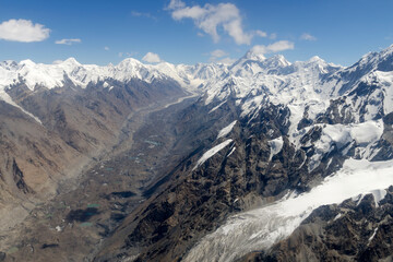 North Engilchek Glacier, View from the Helicopter, Central Tian Shan, Kyrgyzstan.