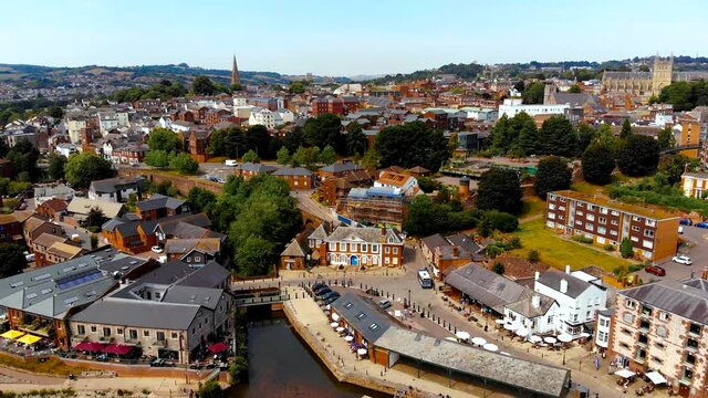 Aerial view of Exeter in summer day, UK