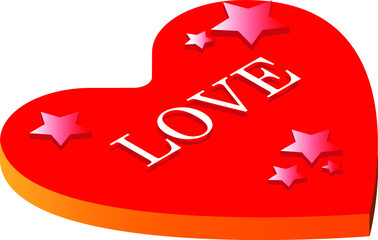 The heart of love. Vector illustration. The heart symbolizing love is made in isometry.