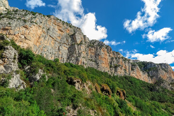 Fototapeta na wymiar Beautiful landscapes of the mountains and canyon of the Verdon gorge, Provence-Alpes-Côte d'Azur region, Alpes de Haute Provence, France 