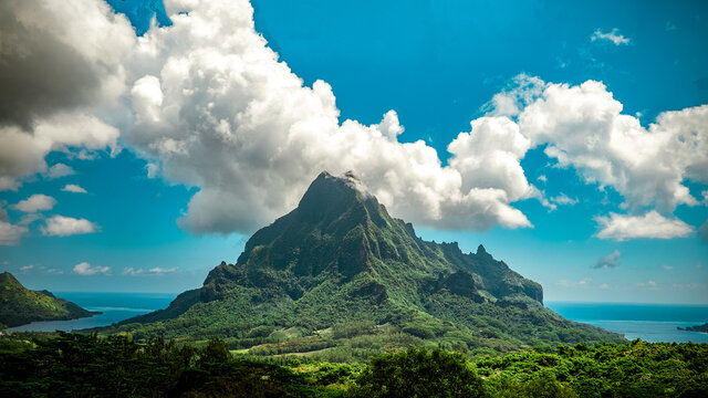 Panoramic View Volcanic Island