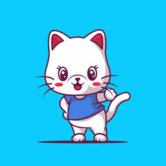 cute happy cat cartoon vector illustration
