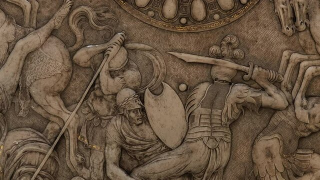 a fresco representing warriors