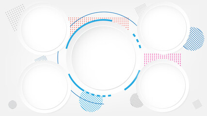 Abstract technology background circle geometry decoration, science and technology digital line white background