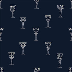 Graphic pattern with polygonal glasses. Minimalistic linear background